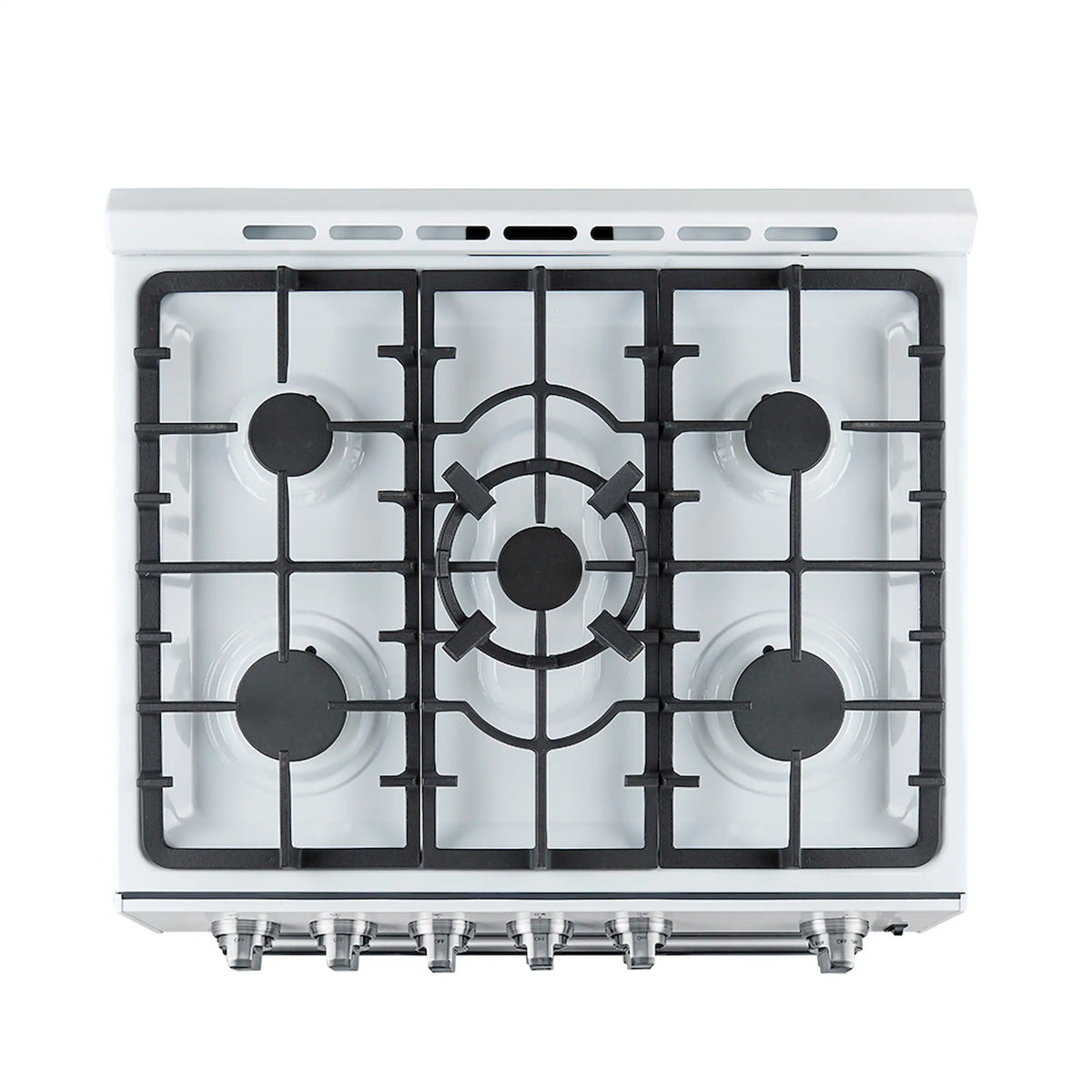 Forno 4-Piece Appliance Package - 30-Inch Espresso Gas Range , Wall Mount Range Hood, 60-Inch Built-In Convertible Refrigerator, and Dishwasher in White with Antique Brass Trim