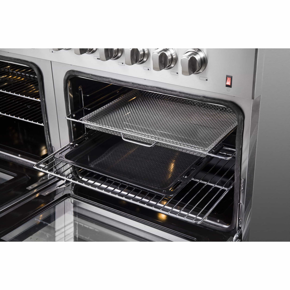 Forno 2-Piece Appliance Package - 60-Inch Dual Fuel Range and Wall Mount Range Hood in Stainless Steel