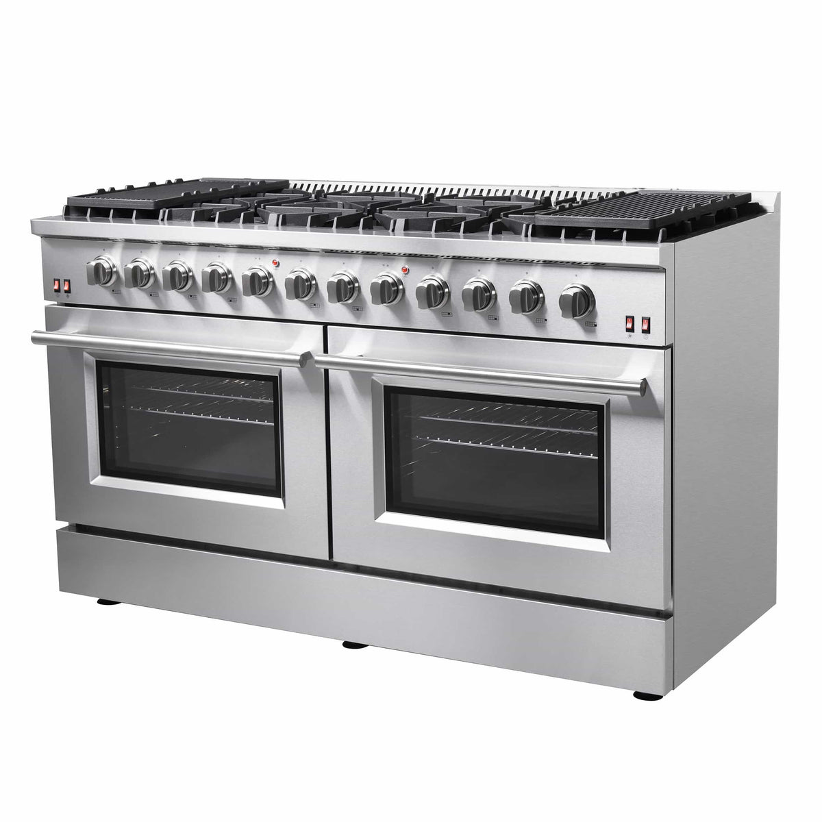 Forno 2-Piece Appliance Package - 60-Inch Gas Range and Wall Mount Range Hood in Stainless Steel