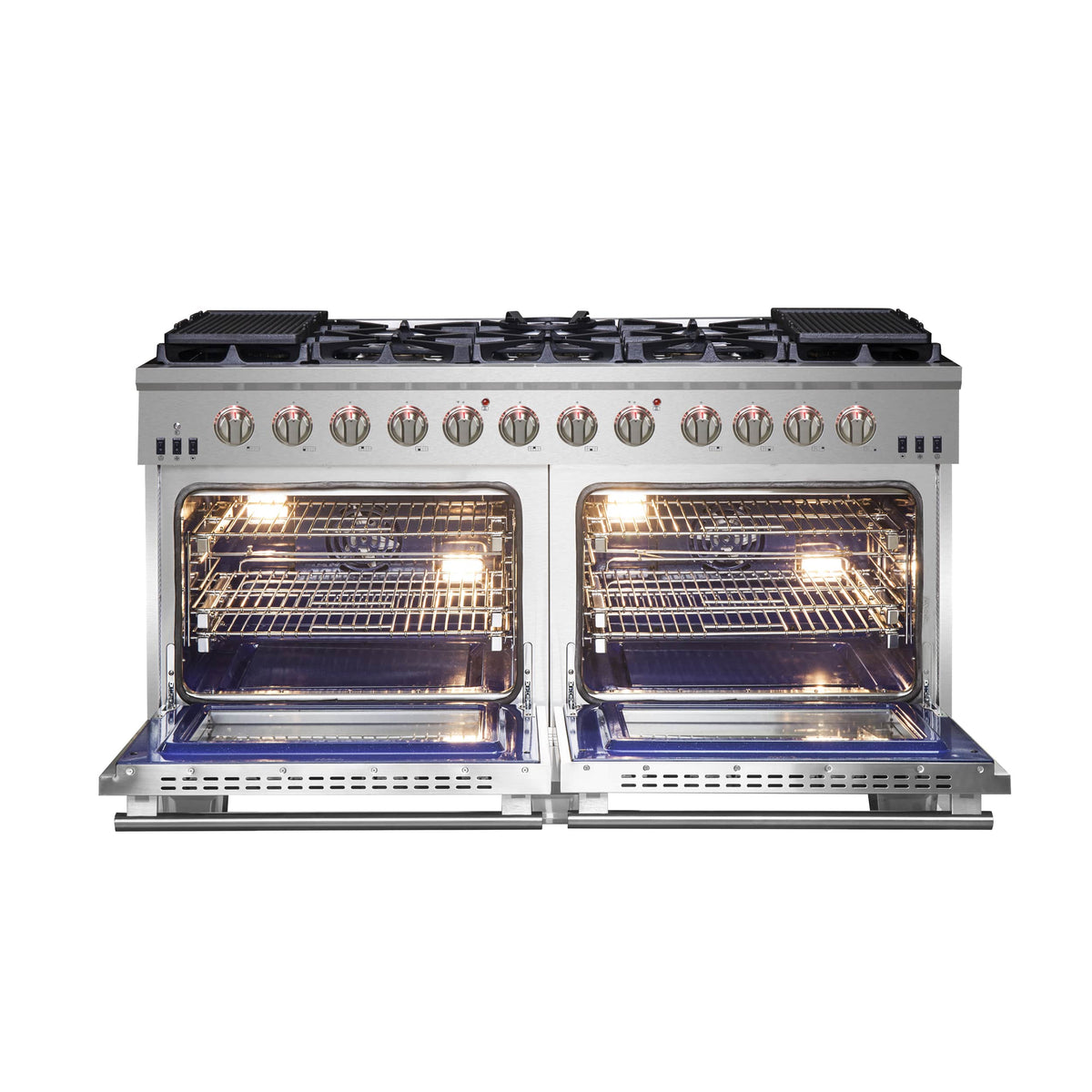Forno 2-Piece Appliance Package - 60-Inch Gas Range and Wall Mount Range Hood in Stainless Steel