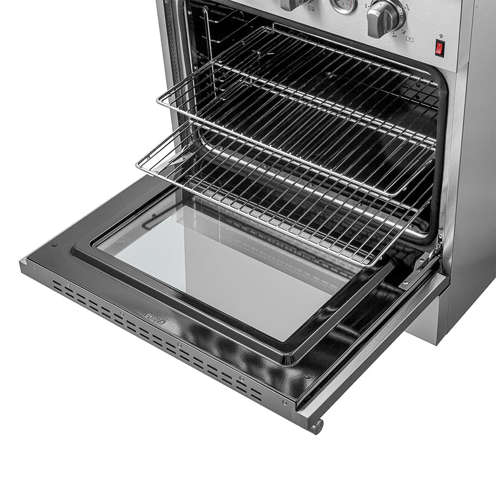 FORNO 2-Piece Appliance Package- 30-Inch Gas Range and 30-Inch French Door Refrigerator in Stainless Steel (FBDL-020-01CAUS)