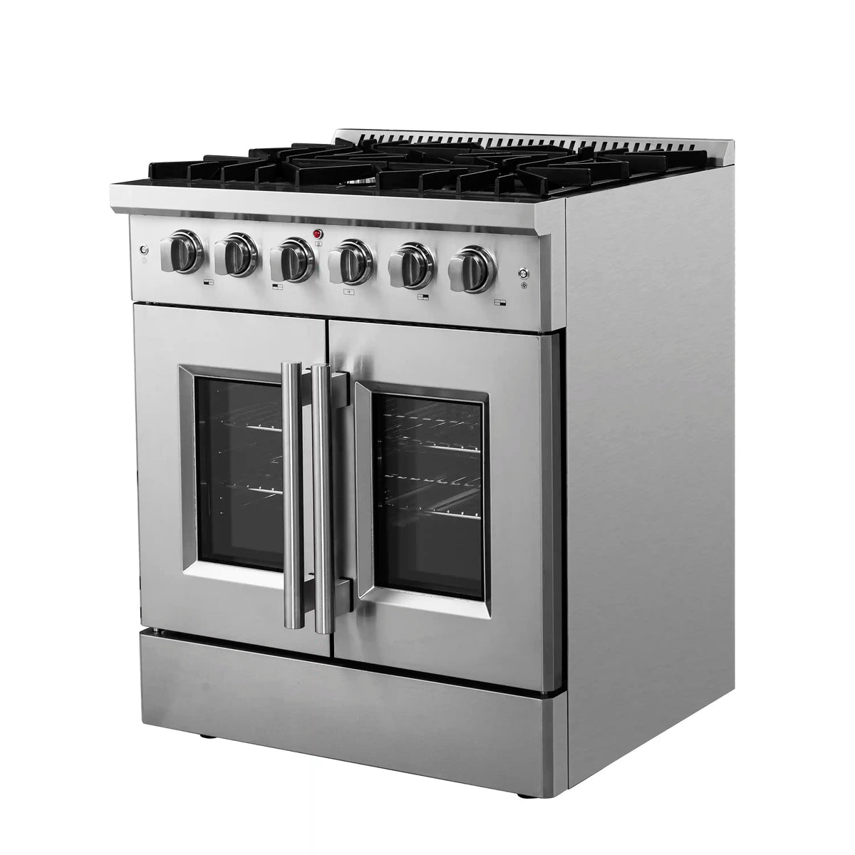 Forno 5-Piece Appliance Package - 30-inch Gas Range, Hood, Refrigerator, Dishwasher and 30-Inch Microwave Drawer in Stainless Steel