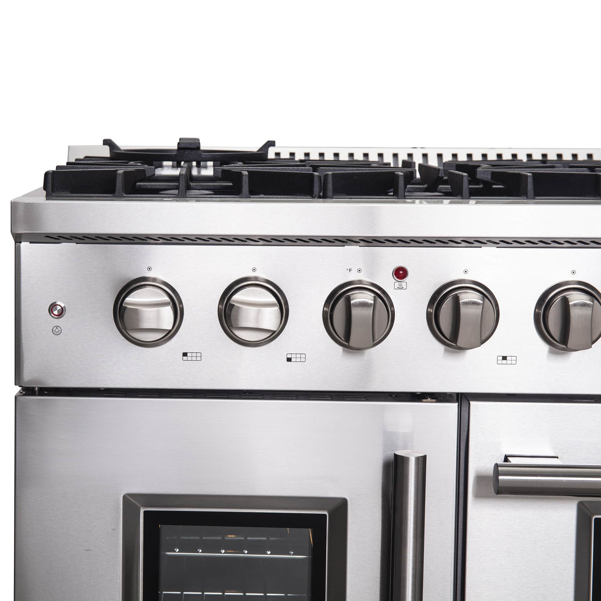 Forno 5-Piece Appliance Package - 48-inch Gas Range, Hood, Refrigerator, Dishwasher and 30-Inch Microwave Drawer in Stainless Steel