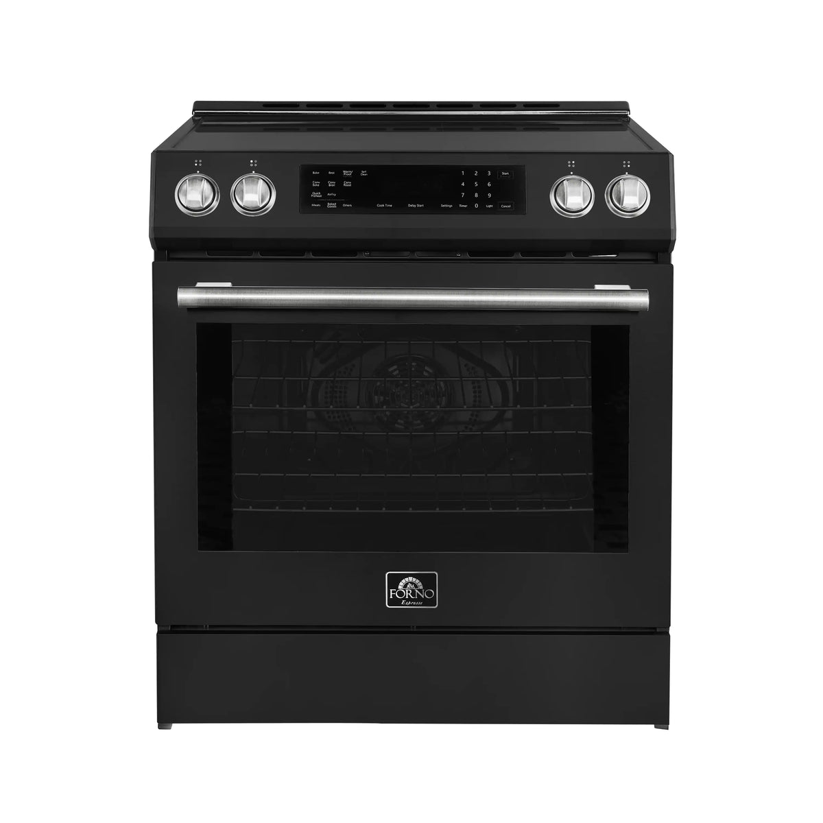 Forno 2-Piece Appliance Package - 30-Inch Induction Range and 31-Inch Refrigerator, Right Hinge in Black with Stainless Steel Trim (FBDL-015-11CAUS)