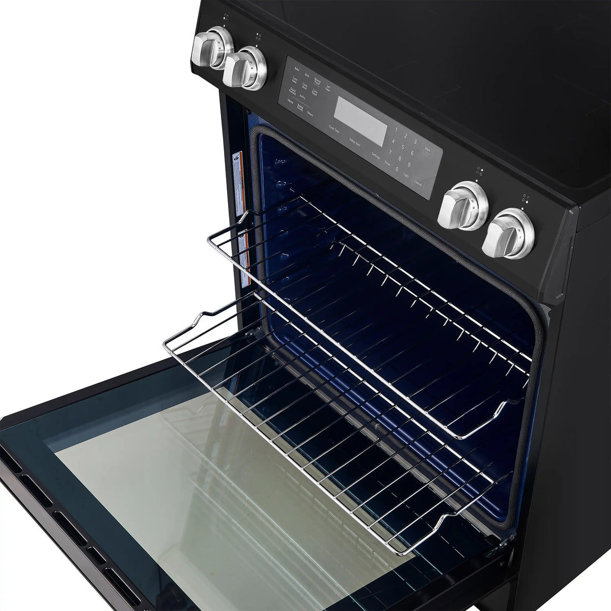 Forno 5-Piece Appliance Package - 30-Inch Inducton Range, Under Cabinet Range Hood, Refrigerator, Dishwasher, and 24-Inch Microwave Oven in Black with Antique Brass Trim