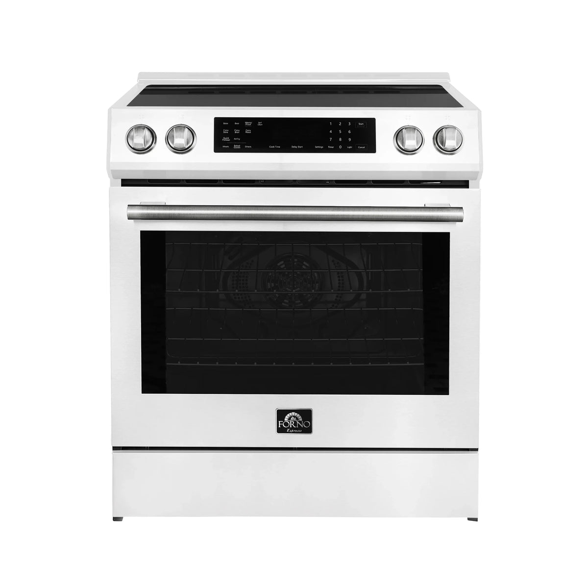 Forno 2-Piece Appliance Package - 30-Inch Induction Range and 31-Inch Refrigerator, Left Hinge in White with Stainless Steel Trim (FBDL-015-07CAUS)