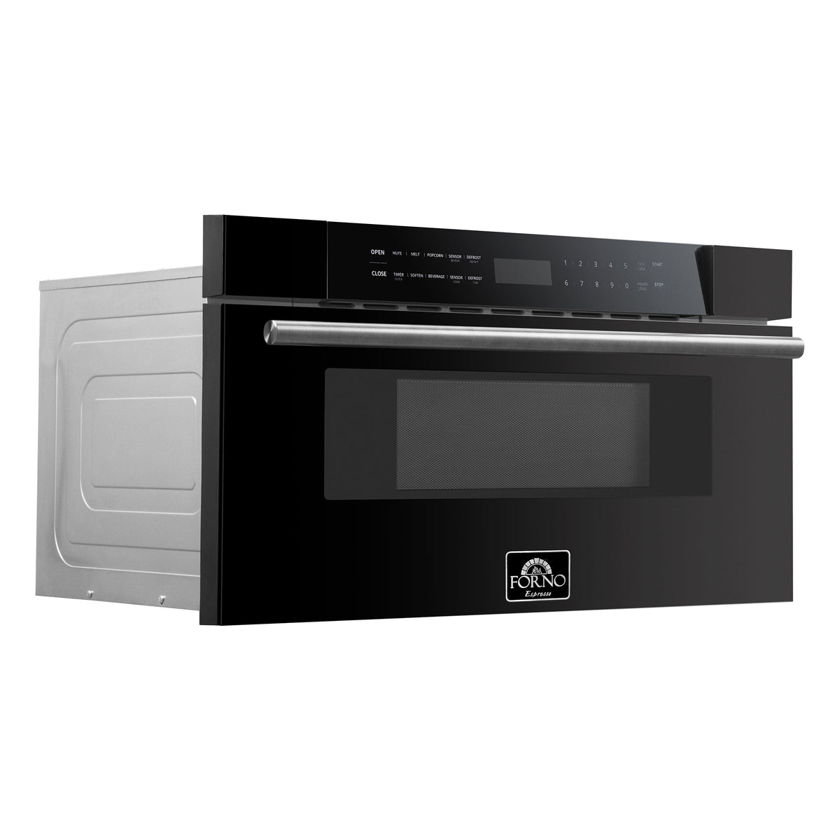 Forno Capoliveri Espresso 30-Inch 1.2 Cu.ft  Microwave Drawer in Black with Stainless Steel Trim (FMWDR3000-30BLK)
