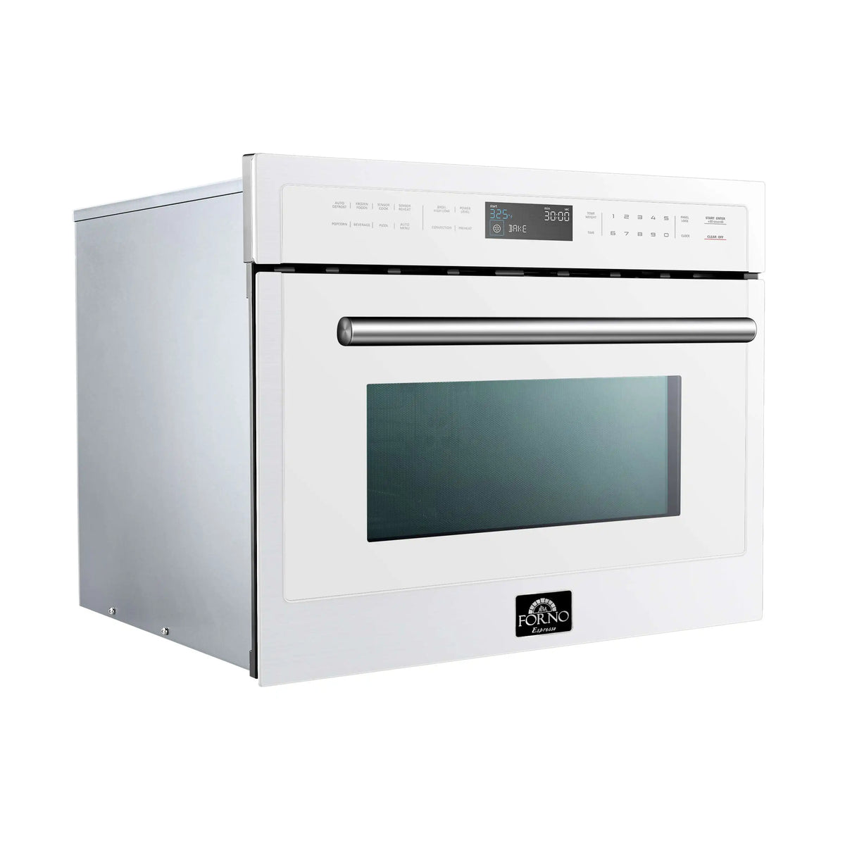 Forno 5-Piece Appliance Package - 30-Inch Inducton Range, Under Cabinet Range Hood, Refrigerator, Dishwasher, and  24-Inch Microwave Oven in White with Stainless Steel Trim
