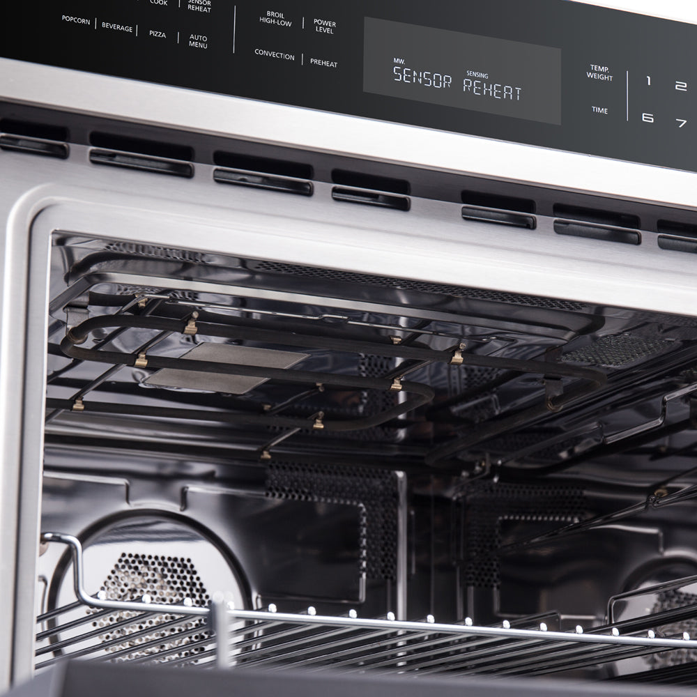 Forno 2-Piece Appliance Package - 30-Inch Villarosa Convention Double Electric Wall Oven & 30-Inch Microwave Oven in Stainless Steel