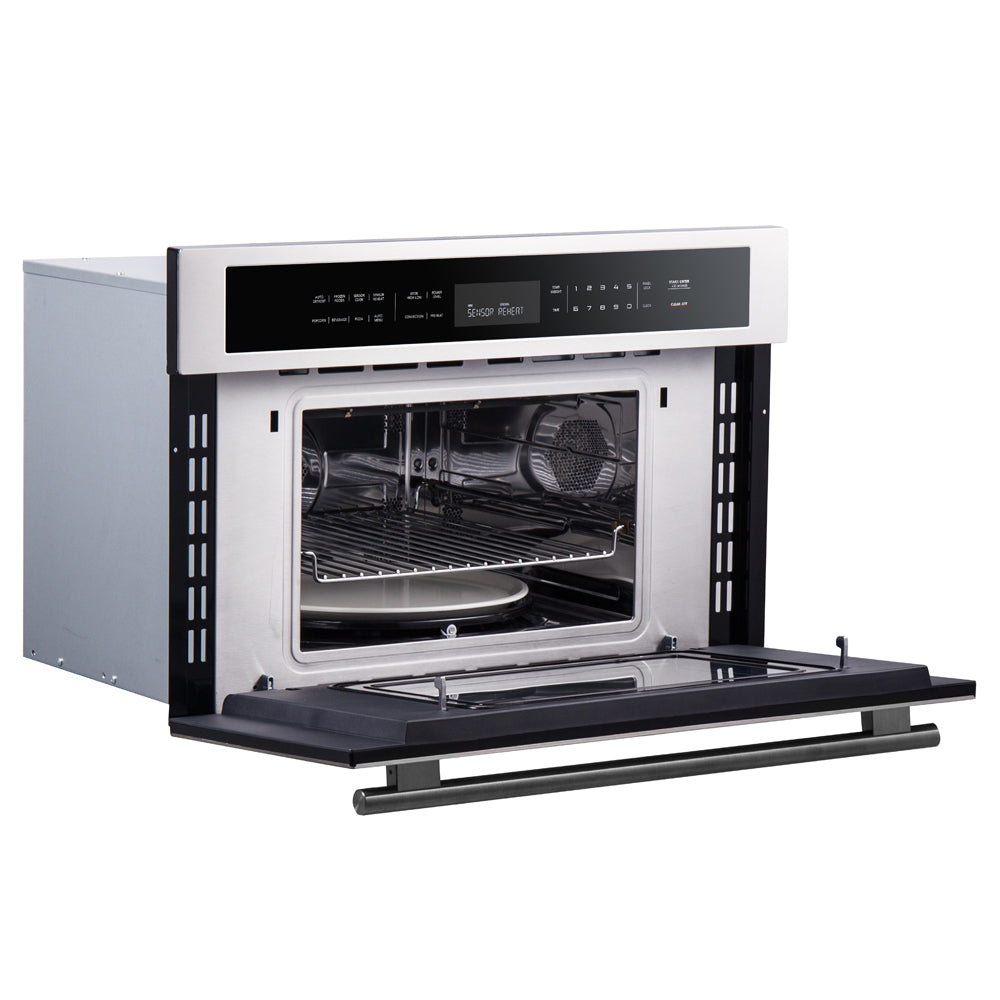 Forno 2-Piece Appliance Package - 30-Inch Asti French Door Double Electric Wall Oven & 30-Inch Microwave Oven in Stainless Steel