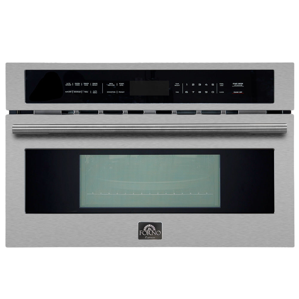 Forno 2-Piece Appliance Package - 30-Inch Villarosa Convention Electric Wall Oven & 30-Inch Microwave Oven in Stainless Steel