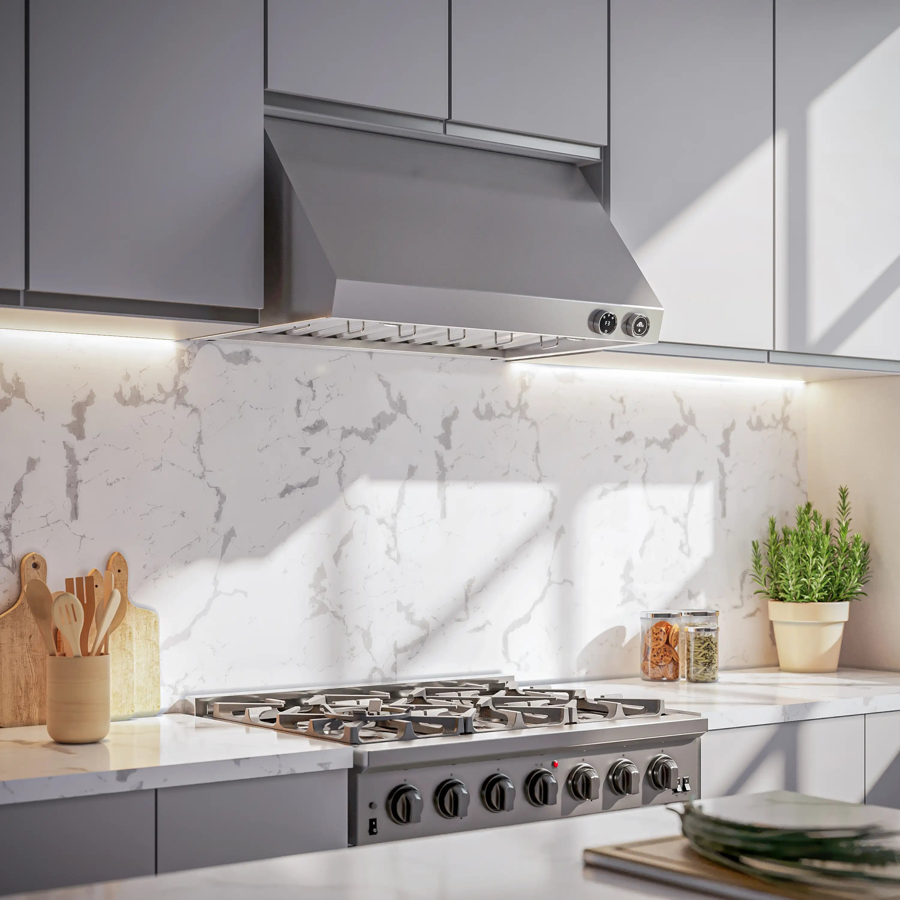 Forno Biagio 36-Inch 600 CFM Under Cabinet Range Hood in Stainless Steel (FRHWM5009-36)