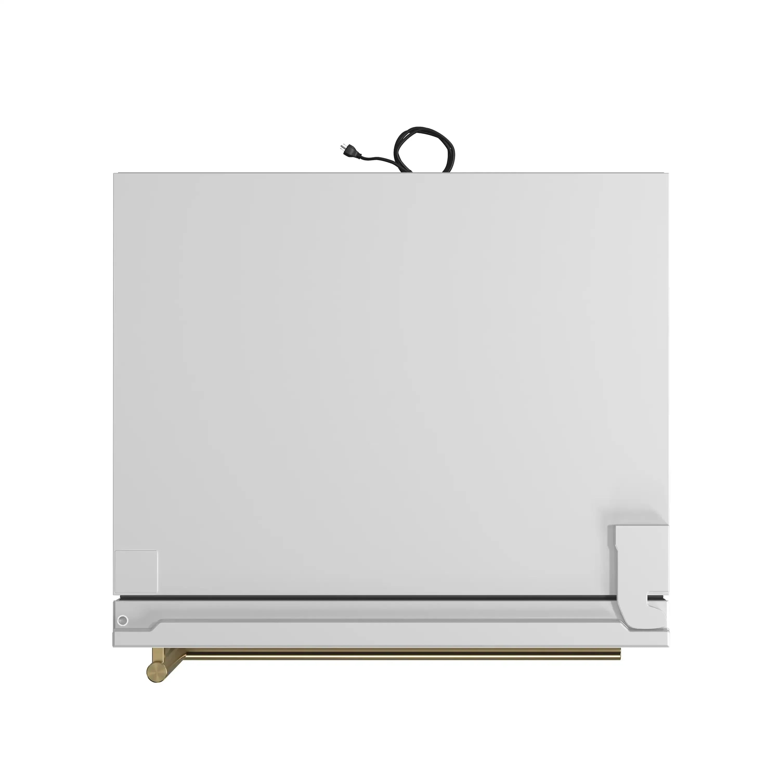 Forno Milano Espresso 31-Inch 17.2 cu. ft. Refrigerator and Bottom Freezer in White with Antique Brass Handle, Right Hinge (FFFFD1785-31WHT)