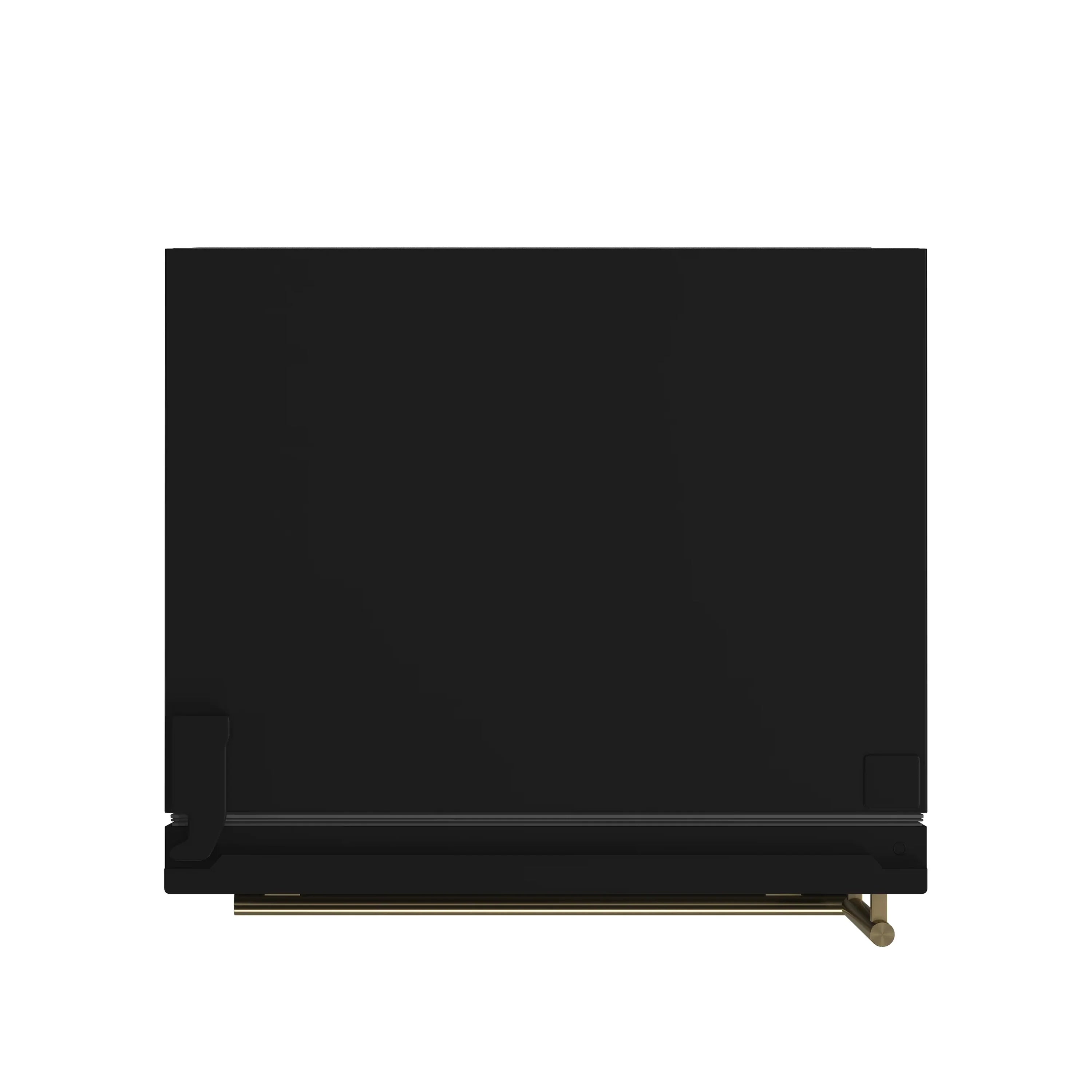 Forno Milano Espresso 31-Inch 17.2 cu. ft. Refrigerator and Bottom Freezer in Black with Antique Brass Handle, Left Hinge (FFFFD1786-31BLK)