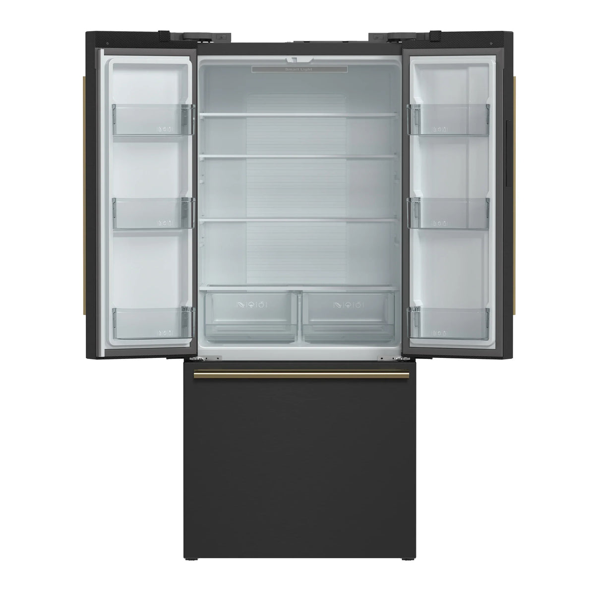 Forno 2-Piece Appliance Package - 30-Inch Induction Range and 30-Inch French Door Refrigerator in Black with Antique Brass Trim (FBDL-015-15CAUS)