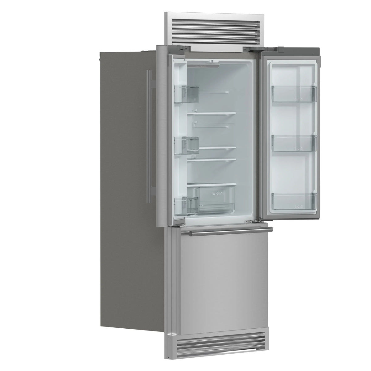 Forno 30-Inch French Door Built-In Refrigerator with 17.5 Cu Ft and Ice Maker in Stainless Steel with 4” Decorative Grille (FFFFD1974-35SG)