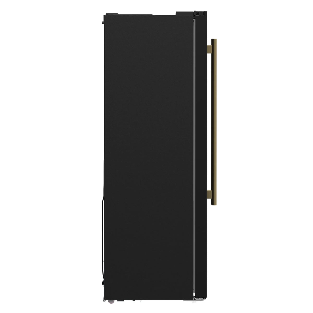 Forno Salerno Espresso 33-inch Side-by-Side 15.6 Cu.Ft. Refrigerator in Black with Antique Brass Handle (FFRBI1805-33BLK)