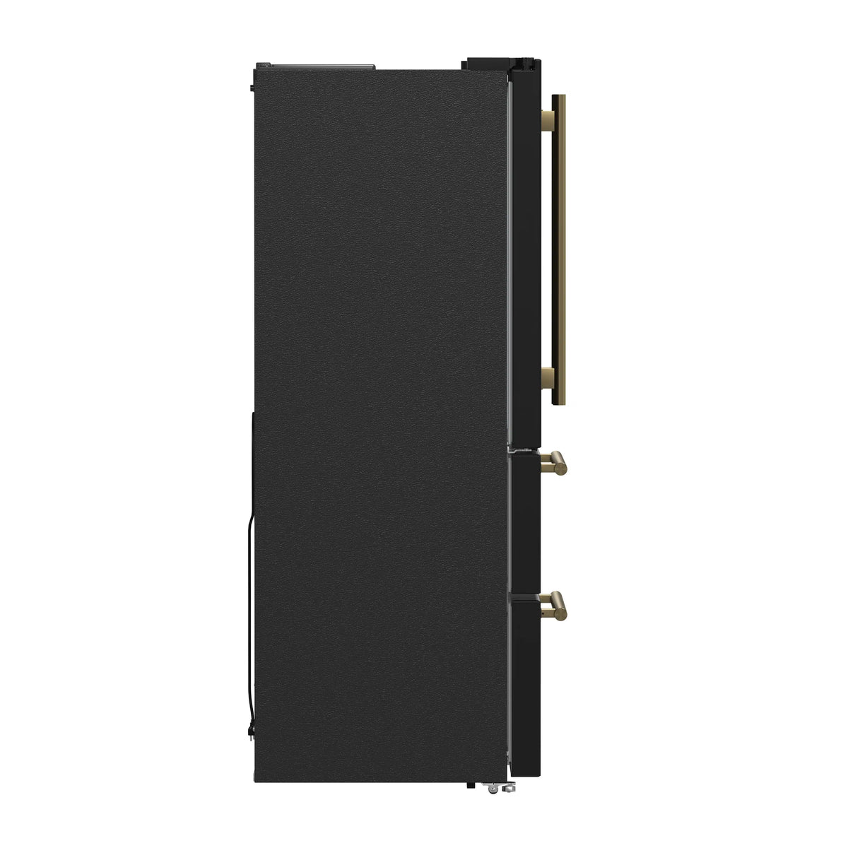 Forno 3-Piece Appliance Package - 30-Inch Induction Range, French Door Refrigerator, and Dishwasher in Black with Antique Brass Trim