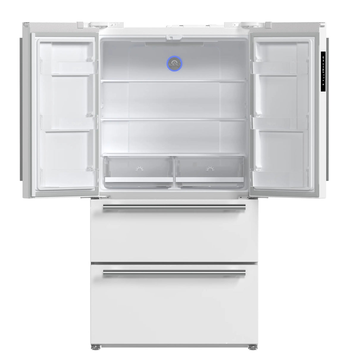 Forno 2-Piece Appliance Package - 30-Inch Induction Range and 36-Inch French Door Refrigerator in White with Stainless Steel Trim (FBDL-015-08CAUS)