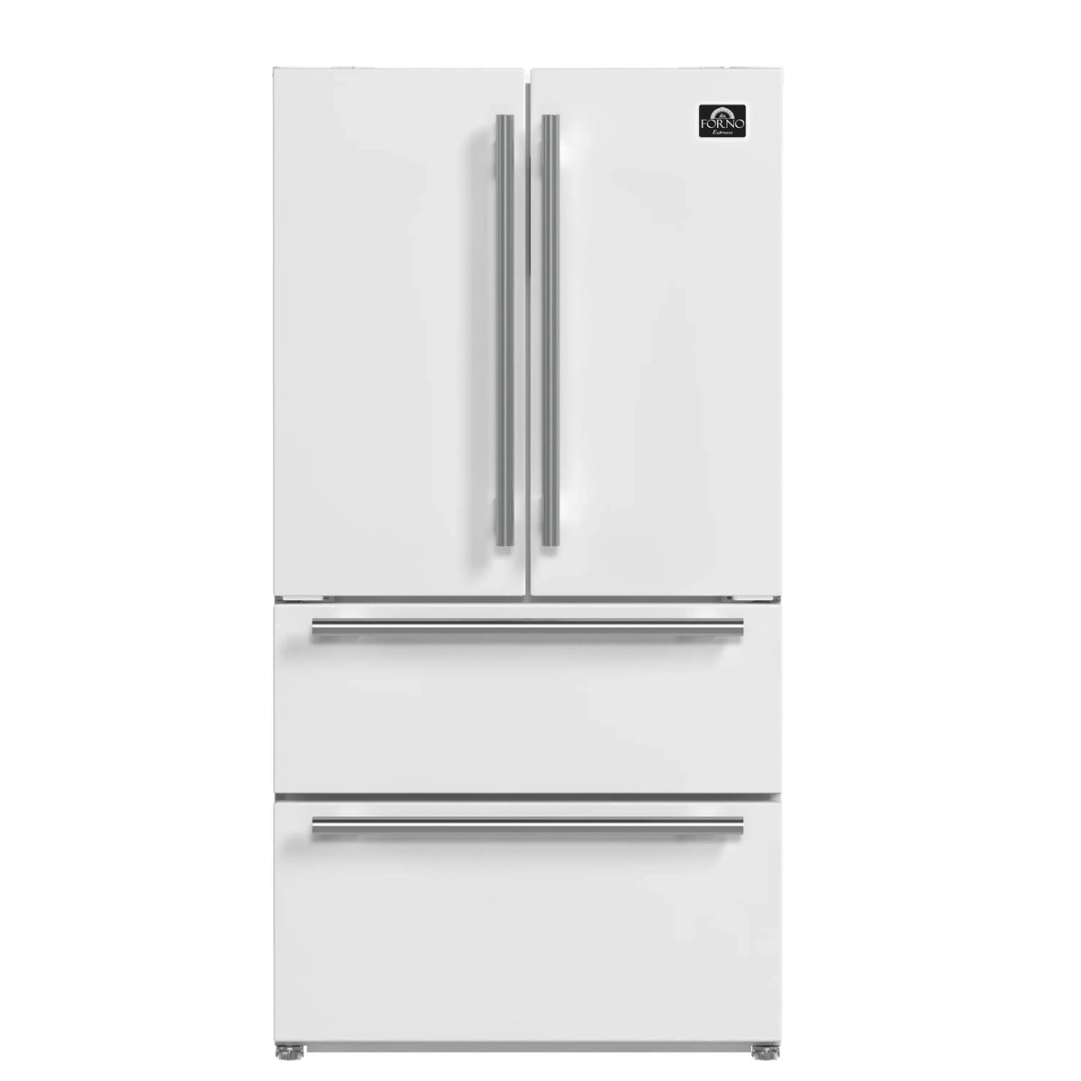 Forno 2-Piece Appliance Package - 30-Inch Slide-In Induction Range and 36-Inch French Door Refrigerator in White with Stainless Steel Trim (FBDL-014-08CAUS)