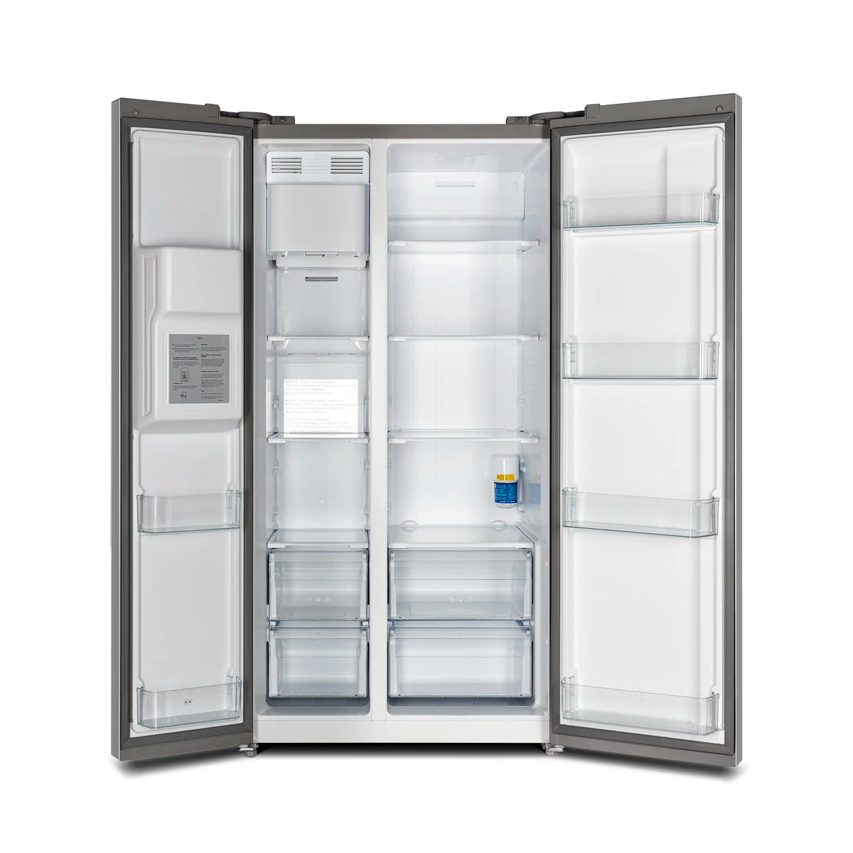 Forno 36-Inch Built-In Side-by-Side 20 cu.ft Refrigerator in Stainless Steel with Water Dispenser and Ice Maker with Grille (FFRBI1844-40SG)