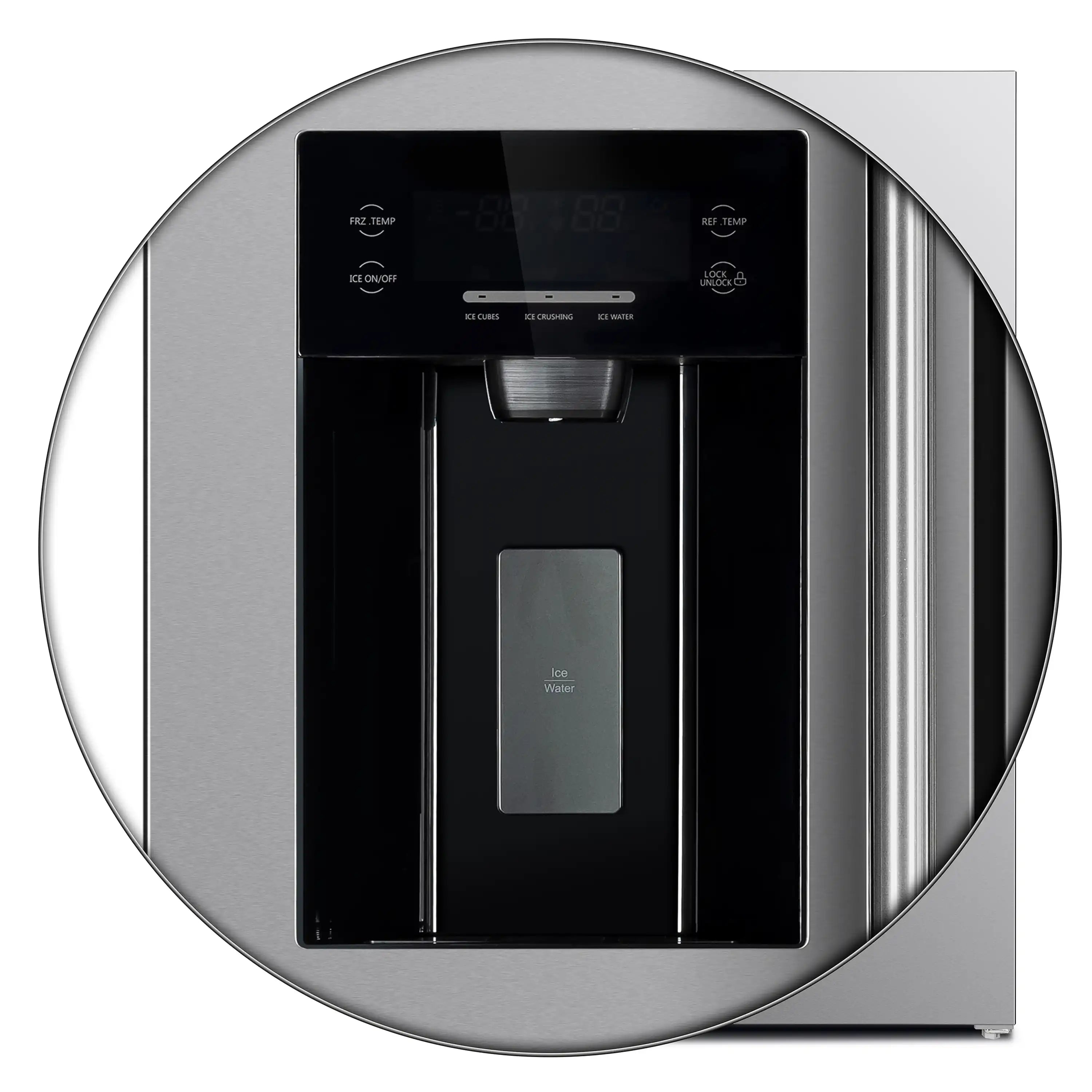Forno 36-Inch Built-In Side-by-Side 20 cu.ft Refrigerator in Stainless Steel with Water Dispenser and Ice Maker with Grille (FFRBI1844-40SG)