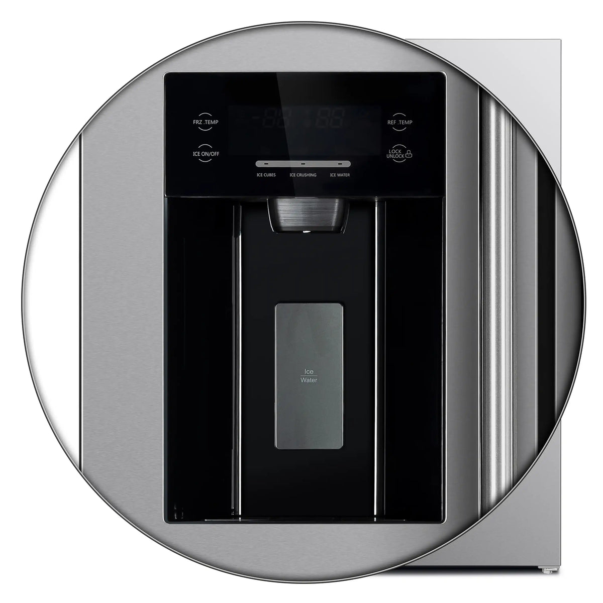 Forno 36-Inch Built-In Side-by-Side 20 cu.ft Refrigerator in Stainless Steel with Water Dispenser and Ice Maker with Grille (FFRBI1844-40SG)