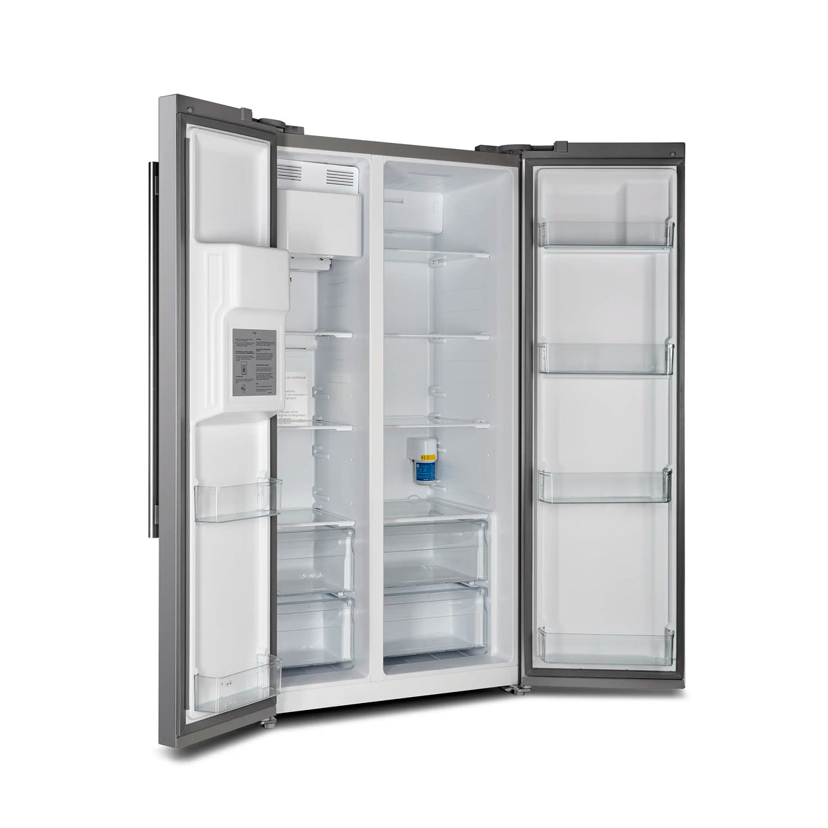 Forno 36-Inch Built-In Side-by-Side 20 cu.ft Refrigerator in Stainless Steel with Water Dispenser and Ice Maker with Grille (FFRBI1844-40SG)