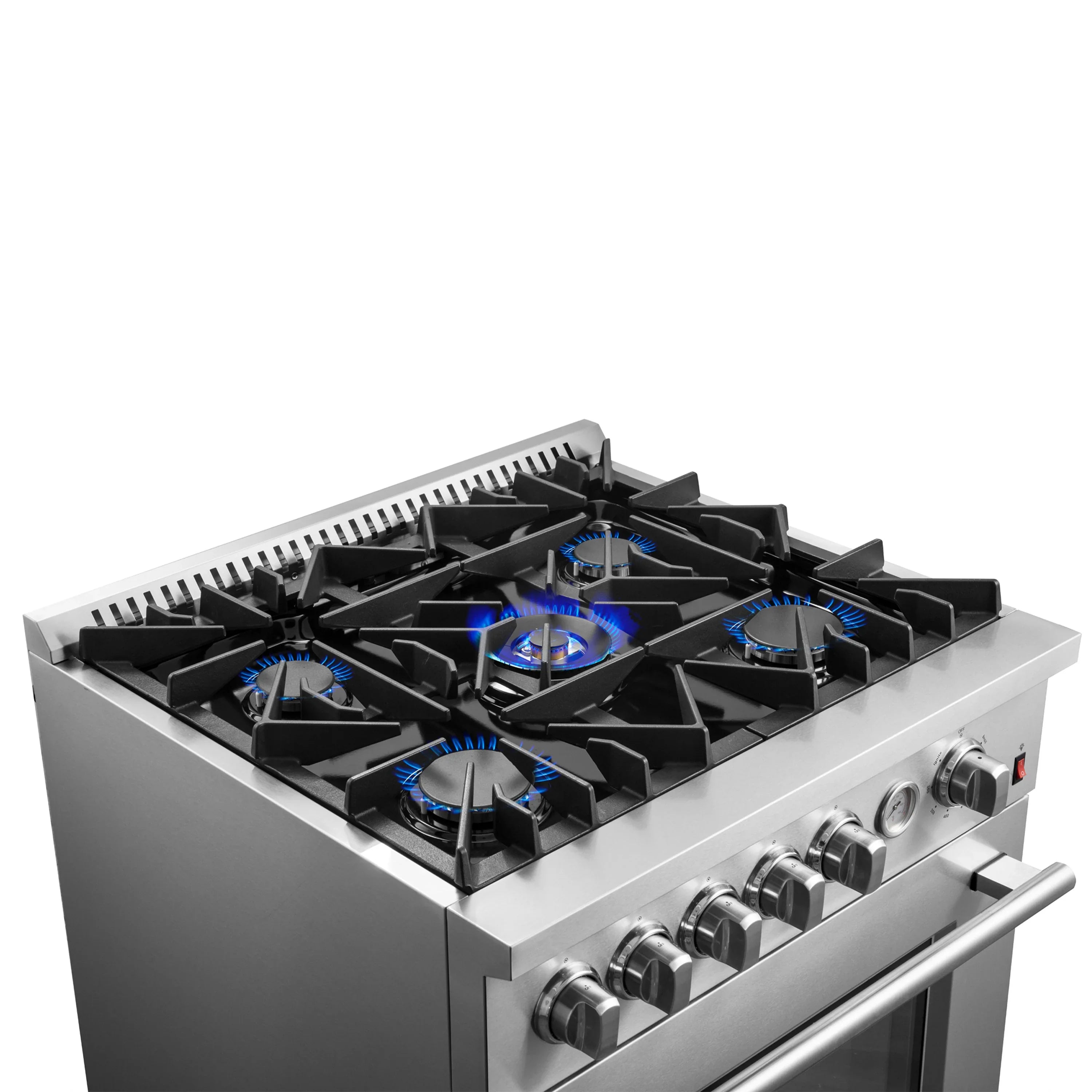 Forno Giovanni 30-inch Gas Range with 5 Gas Burners, 4.32 cu.ft. Convection Gas Oven with Temperature Gauge in Stainless Steel (FFSGS6274-30)