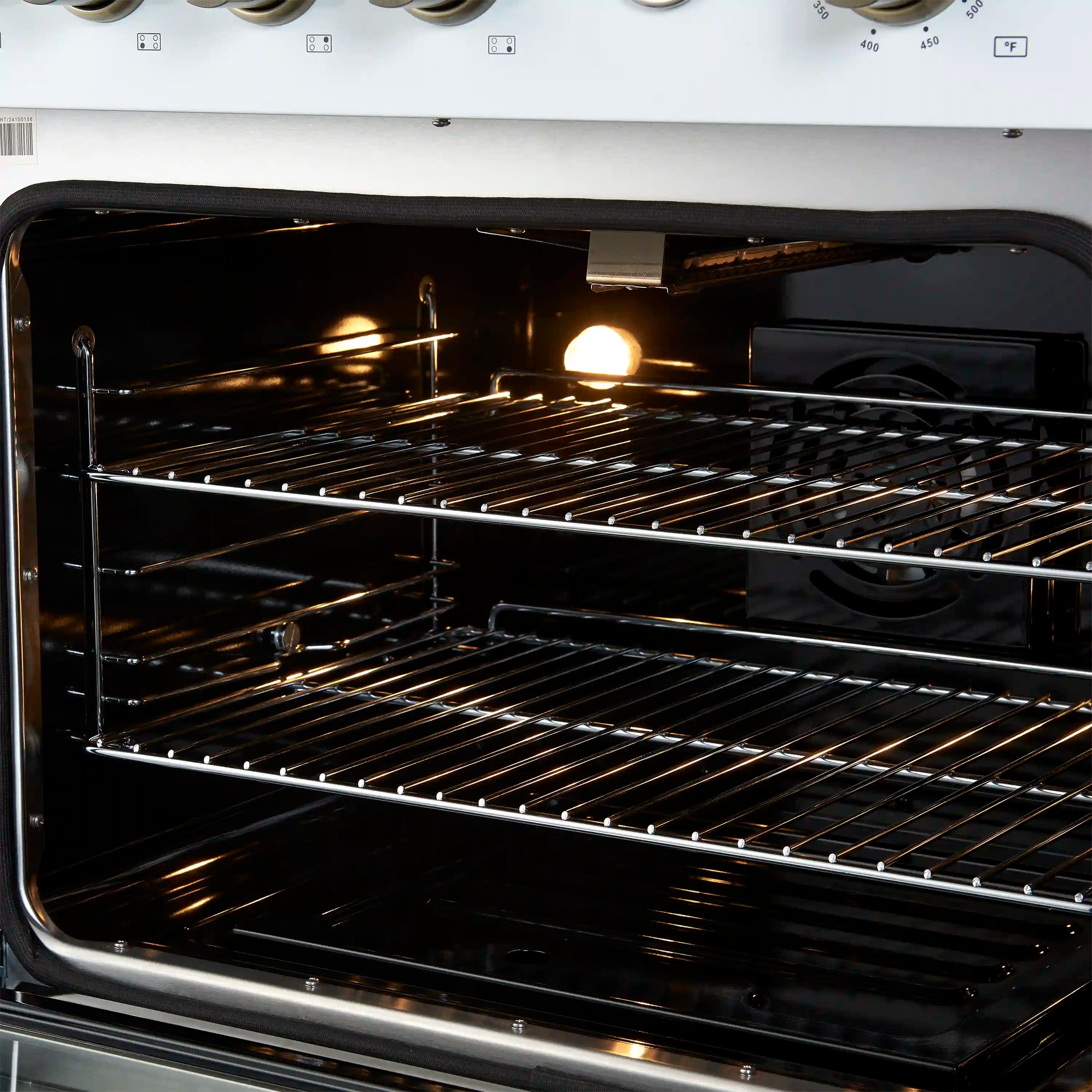 Forno Marco 30-Inch Gas Range with 4 Burners and 4.32 Cu.Ft. Convection Oven in White with Antique Brass Trim (FFSGS6277-30WHT)