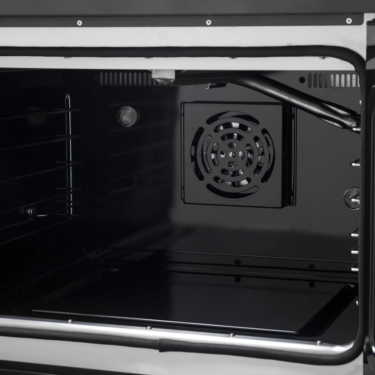 Forno 5-Piece Appliance Package - 30-inch Gas Range, Hood, Refrigerator, Dishwasher and 30-Inch Microwave Drawer in Black with Antique Brass Trim