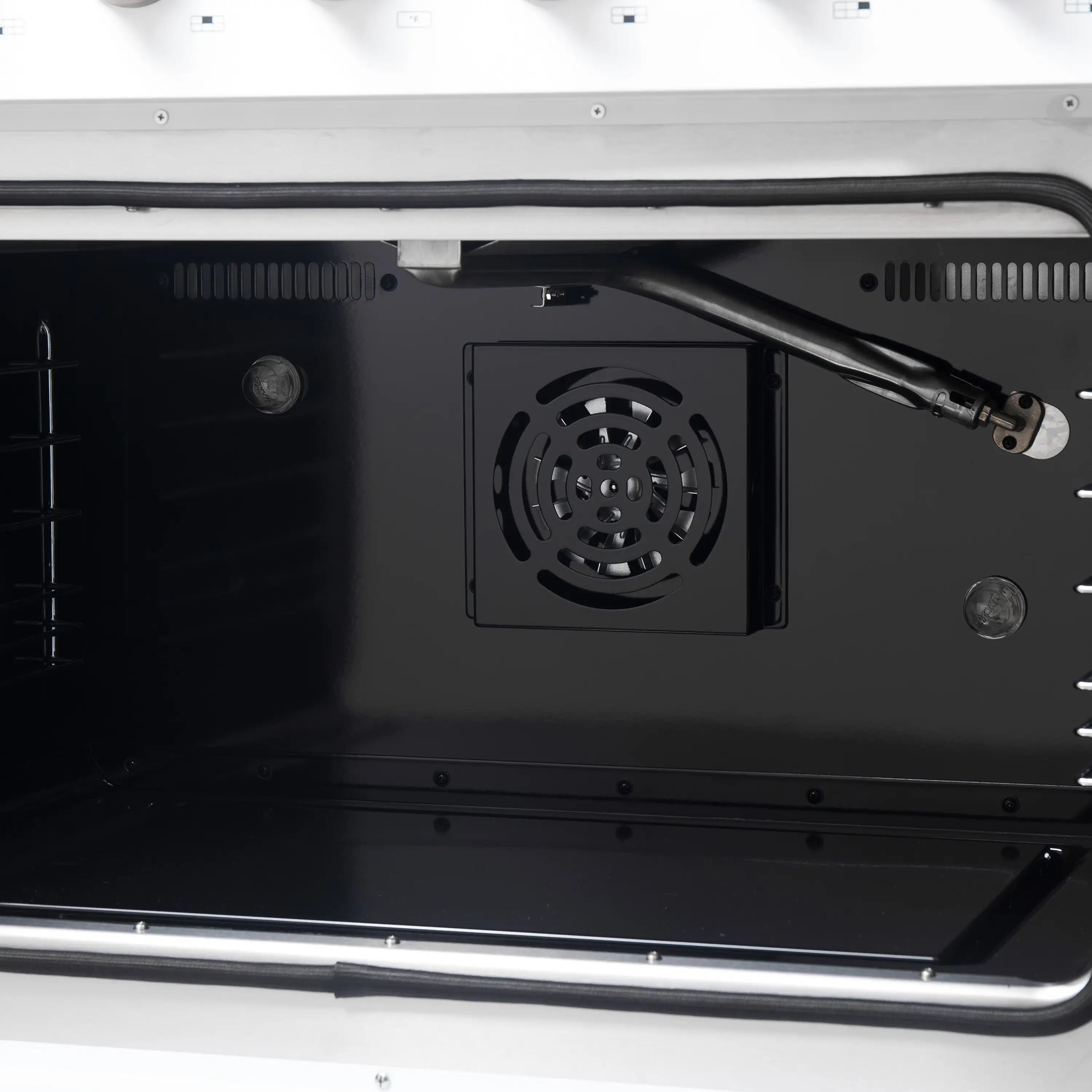 Forno Galiano 36-Inch French Door Gas Range with 6 Burners and 5.36 Cu.Ft. Convection Oven in White with Antique Brass Trim (FFSGS6444-36WHT)