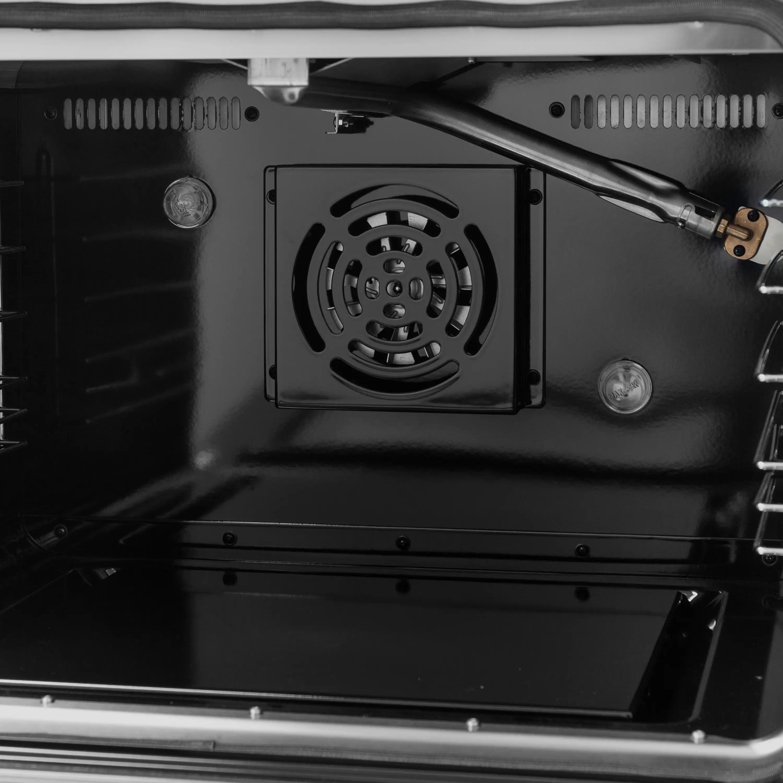 Forno Galiano 48-Inch French Door Gas Range with 8 Burners and 6.58 Cu. Ft. Convection Oven in Black with Antique Brass Trim (FFSGS6444-48BLK)