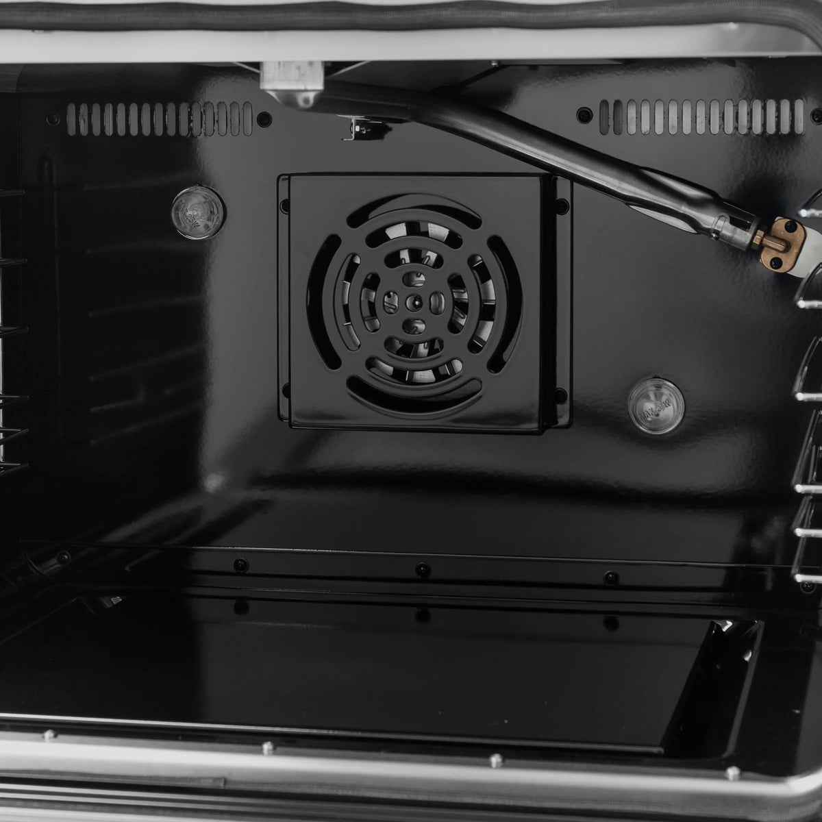 Forno 5-Piece Appliance Package - 48-inch Gas Range, Hood, Refrigerator, Dishwasher and 30-Inch Microwave Drawer in Black with Antique Brass Trim