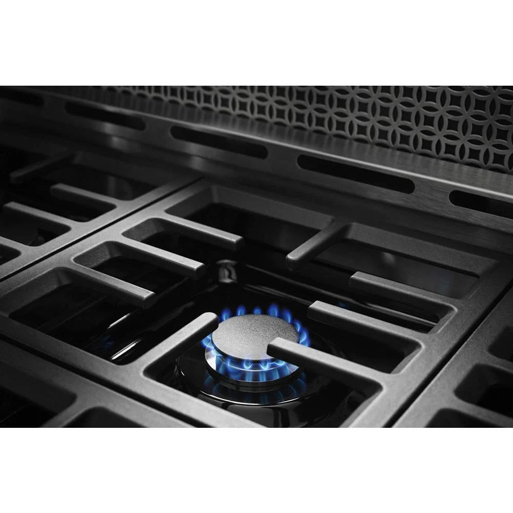 KitchenAid KFGC558JPA 48'' Smart Commercial-Style Gas Range with Griddle Passion Red