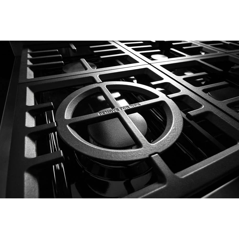 KitchenAid KFGC558JPA 48'' Smart Commercial-Style Gas Range with Griddle Passion Red
