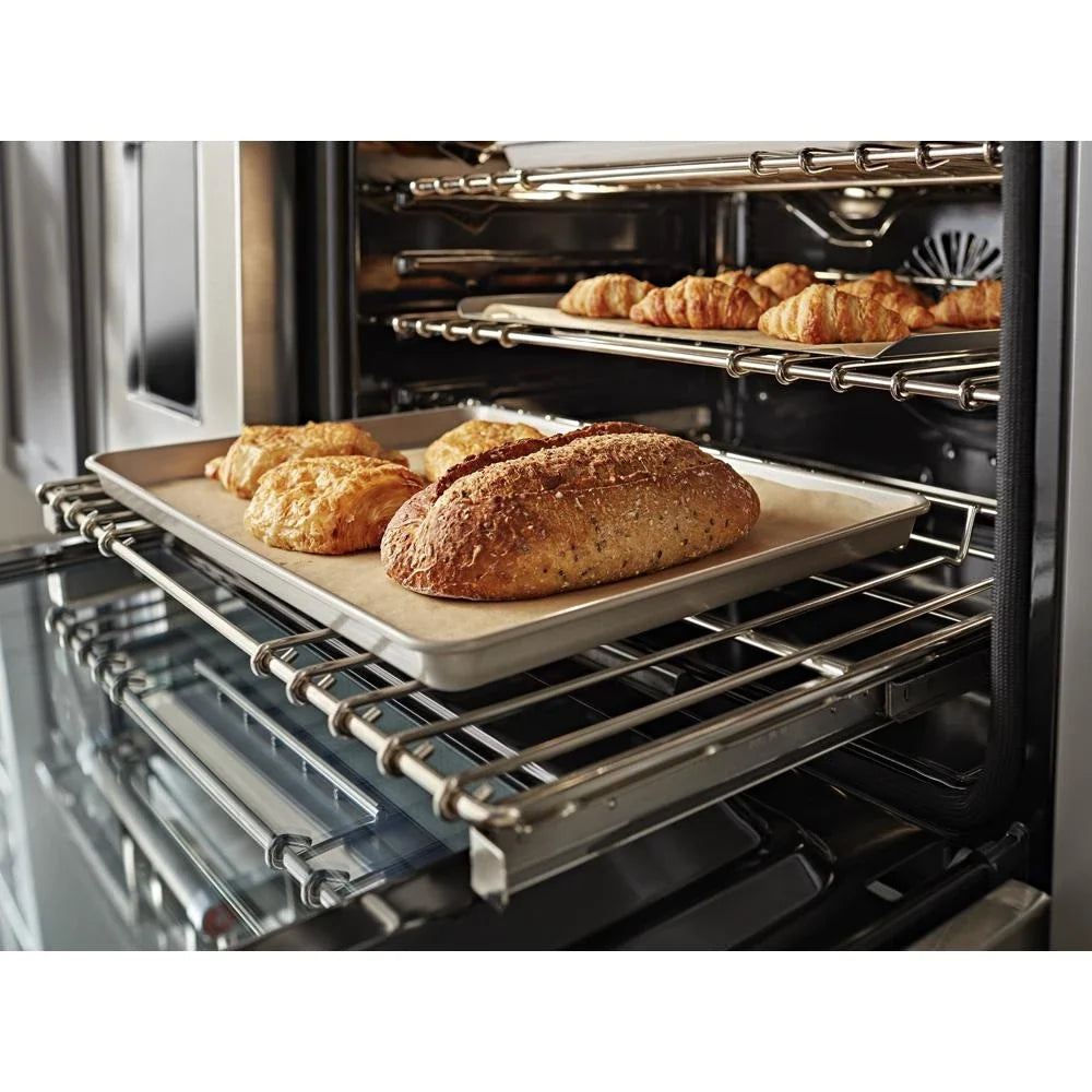 KitchenAid KFGC558JPA 48'' Smart Commercial-Style Gas Range with Griddle Passion Red