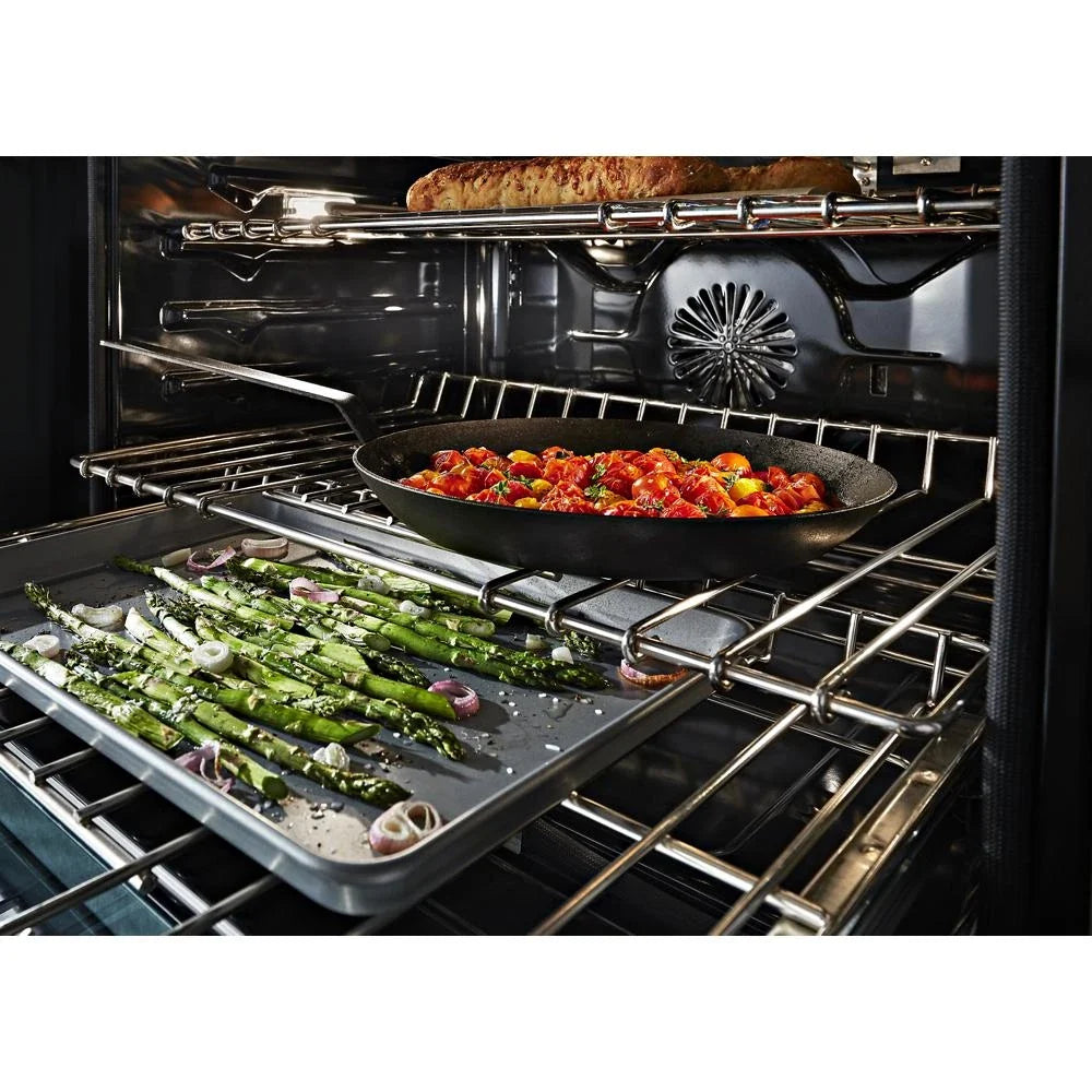 KitchenAid KFGC558JPA 48'' Smart Commercial-Style Gas Range with Griddle Passion Red