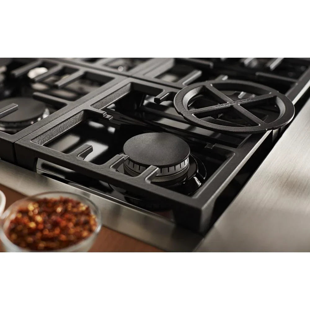 KitchenAid KFGC558JPA 48'' Smart Commercial-Style Gas Range with Griddle Passion Red