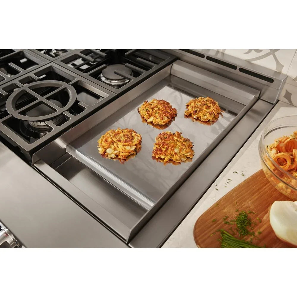 KitchenAid KFGC558JPA 48'' Smart Commercial-Style Gas Range with Griddle Passion Red