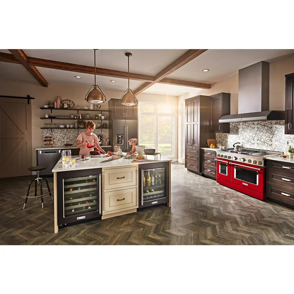 KitchenAid KFGC558JPA 48'' Smart Commercial-Style Gas Range with Griddle Passion Red