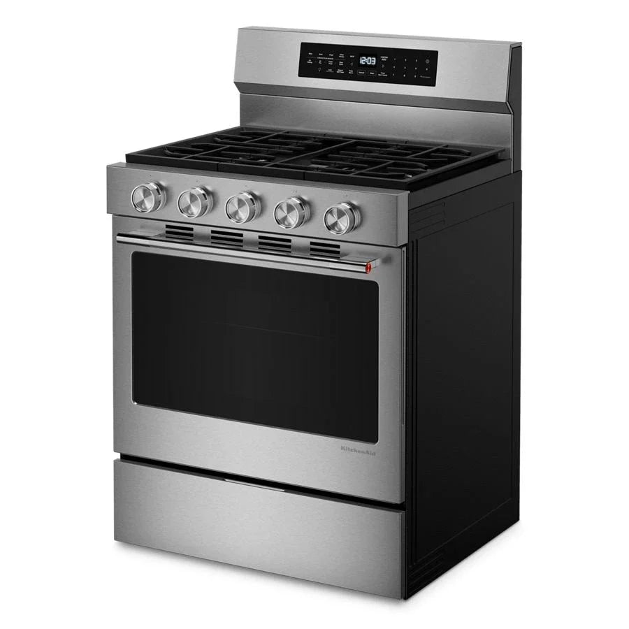 KitchenAid KFGS530SPS 5.0 Cu. Ft. Smart Freestanding Gas Range With Convection Cooking Modes PrintShield™ Stainless Finish