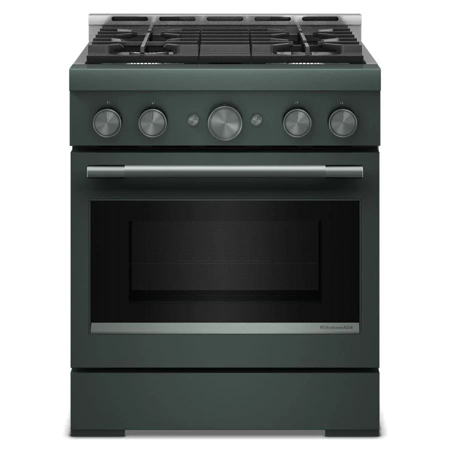 KitchenAid KFGS930SJP 30-Inch 4 Burner Commercial-Style Gas Range with No Preheat Air Fry Mode Juniper
