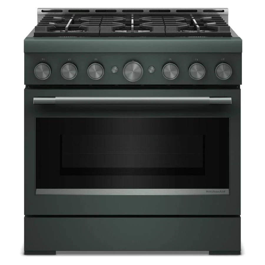KitchenAid KFGS936SJP 36-Inch 6 Burner Commercial-Style Gas Range with No Preheat Air Fry Mode Juniper