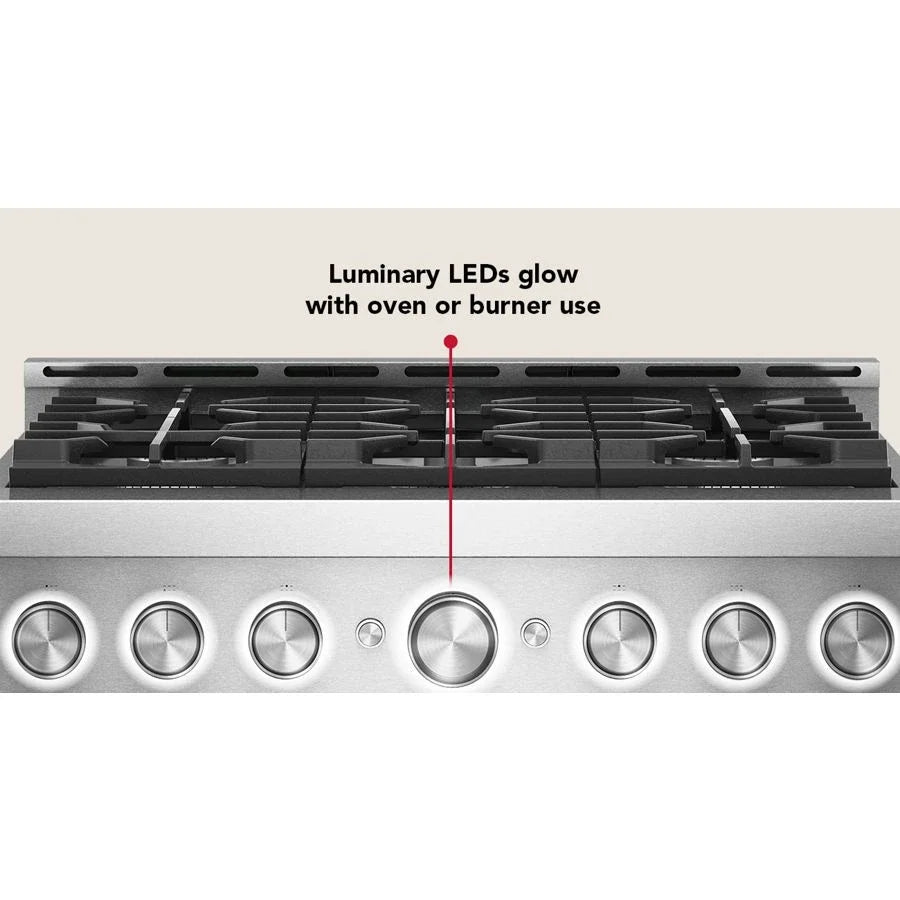 KitchenAid KFGS936SSS 36-inch 6 Burner Commercial-style Gas Range With No Preheat Air Fry Mode Stainless Steel