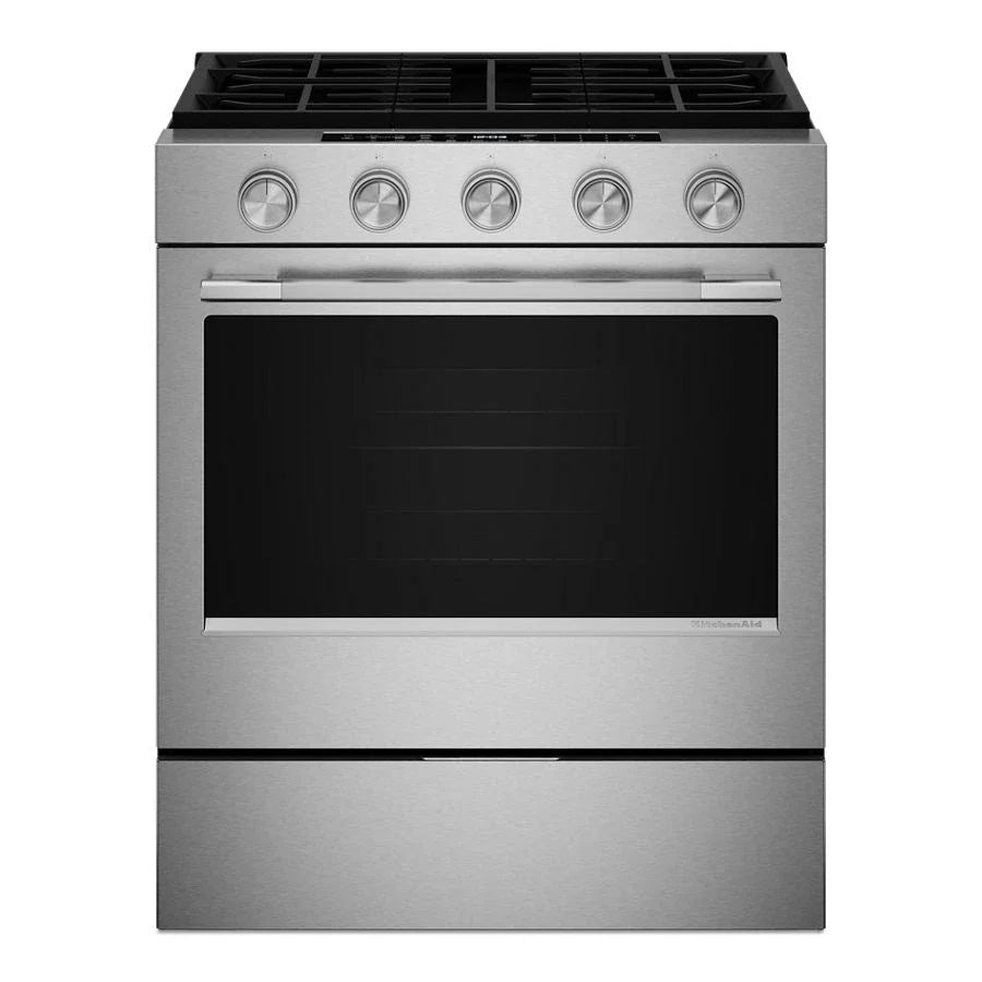 KitchenAid KSGS330SPS 5.0 Cu. Ft. Smart Slide-in Gas Range With Convection Cooking Modes PrintShield™ Stainless Finish