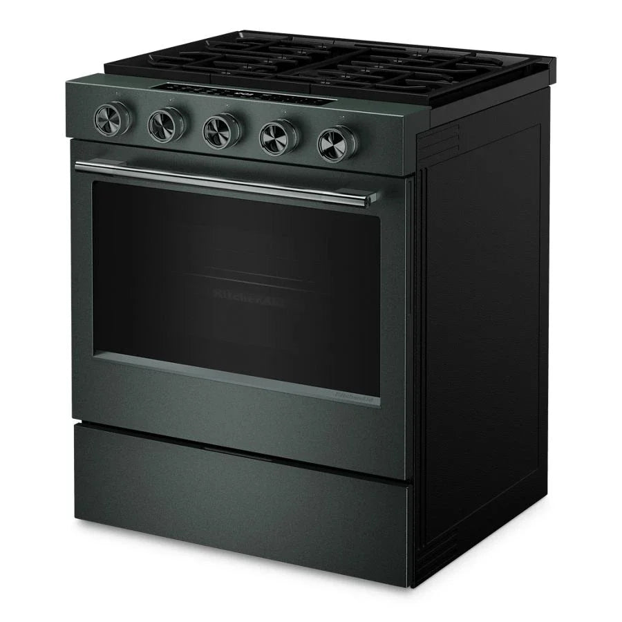 KitchenAid KSGS530SJP 5.0 Cu. Ft. Smart Slide-in Gas Range with Convection Cooking Modes and 2-in-1 Burner Juniper