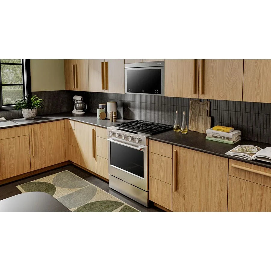 KitchenAid KSGS530SPS 5.0 Cu. Ft. Smart Slide-in Gas Range With Convection Cooking Modes And 2-in-1 Burner PrintShield™ Stainless Finish