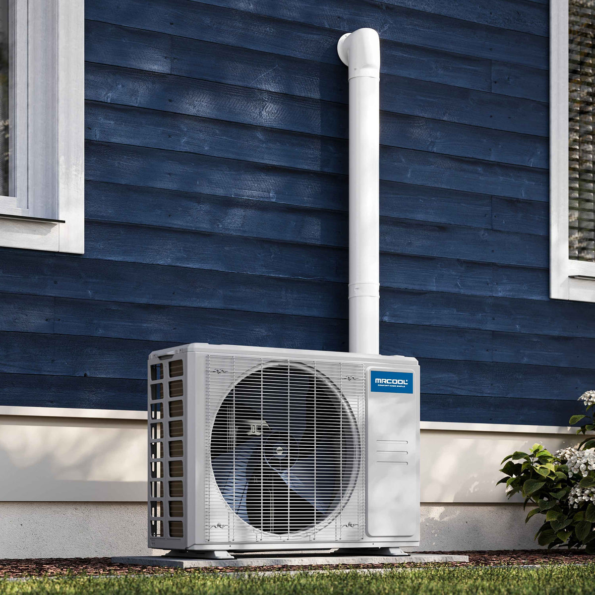 MRCOOL DIY 5th Gen Mini Split - 2-Zone 27,000 BTU Ductless Air Conditioner and Heat Pump Condenser with 12K + 9K Ceiling Cassette Air Handlers