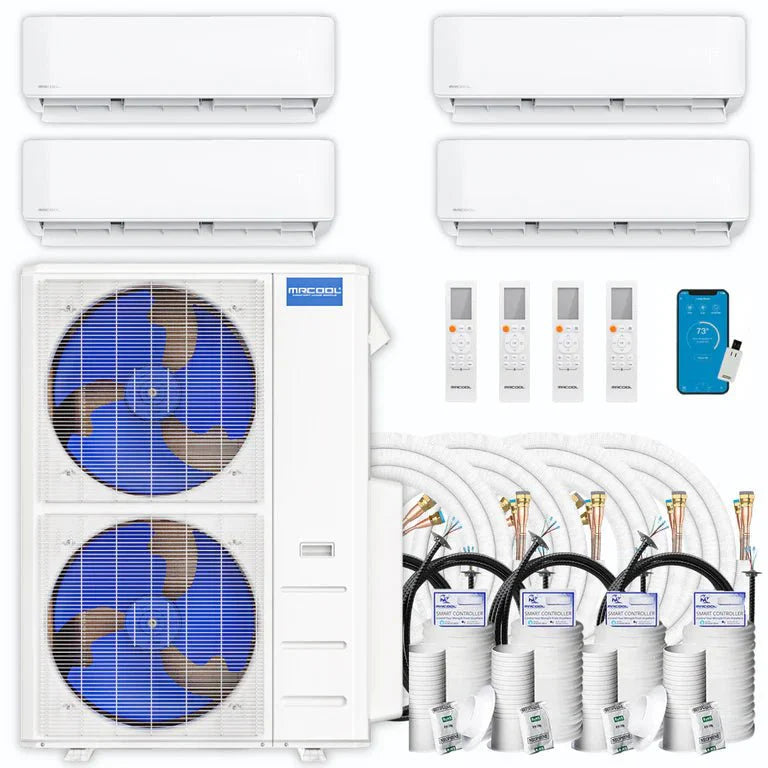 MRCOOL DIY 5th Gen Multi-Zone 4-Zone 48,000 BTU 22 SEER2 (6K + 6K + 9K + 18K) Ductless Mini-Split Air Conditioner and Heat Pump